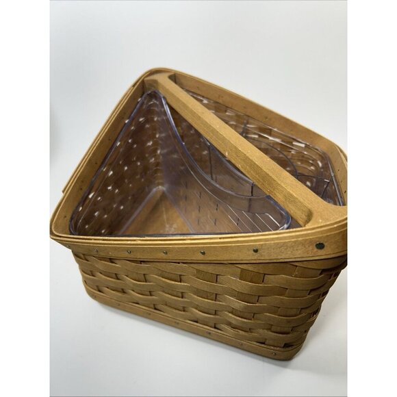 Vtg LONGABERGER SPIN ORGANIZER BASKET, LAZY SUSAN, TWO PROTECTORS, 2005 - Picture 3 of 13